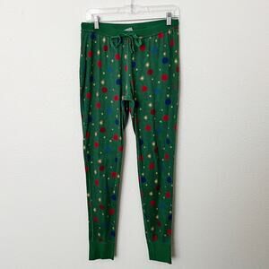 [Hanna Andersson] Green Christmas Ornaments Pajama Jogger Pants Size Medium M